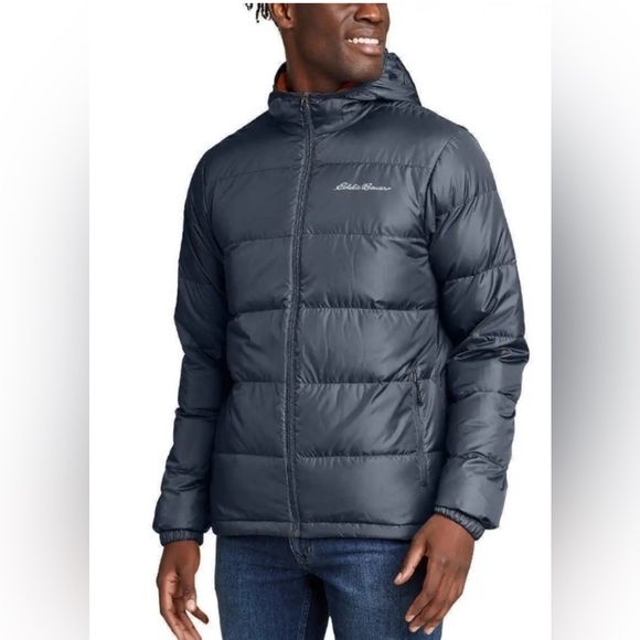 Eddie Bauer Wide Channel Hooded Down Jacket 650Fill Power in Storm,size M - Picture 1 of 8